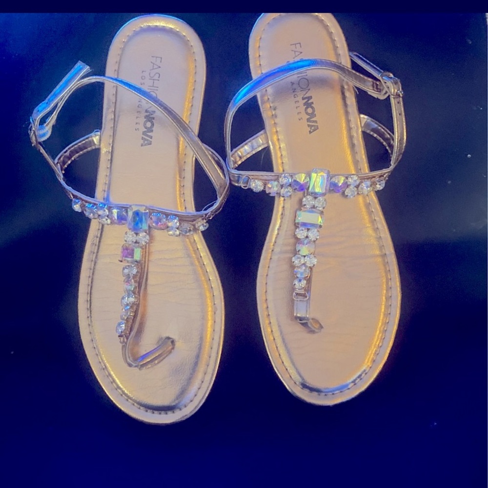 Rhinestone strap sandals